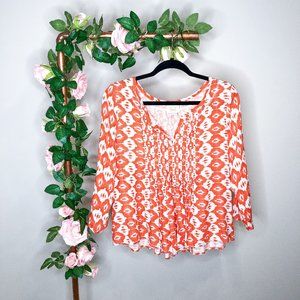 3/$30 Anthropologie Mahdia Ikat Peasant Top